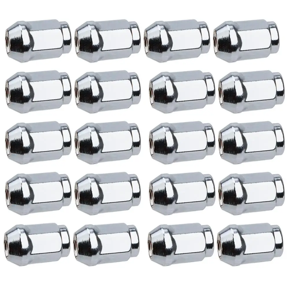 20x Wheel Lug Nuts Bulge Acorn 12x1.5 Chrome For Ford Fusion Focus Escape Taurus