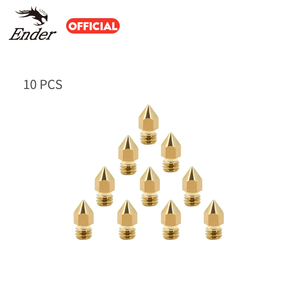 

Creality 3D Printer Head Nozzle 10 Pcs Nozzles Extruder Kits For Diameter 1.75MM PLA For CR-6 SE CR-10 V2 Ender-3 Ender-5