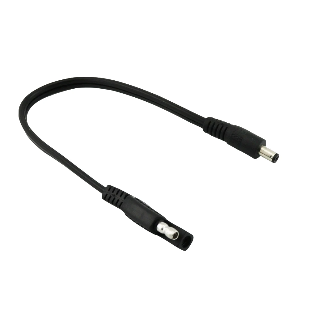 1pc DC Solar Power Automotive SAE Male 12V 5.5mm x 2.1mm Male Plug Solar Panel Charge Power Connector Extension Cable Cord 25cm