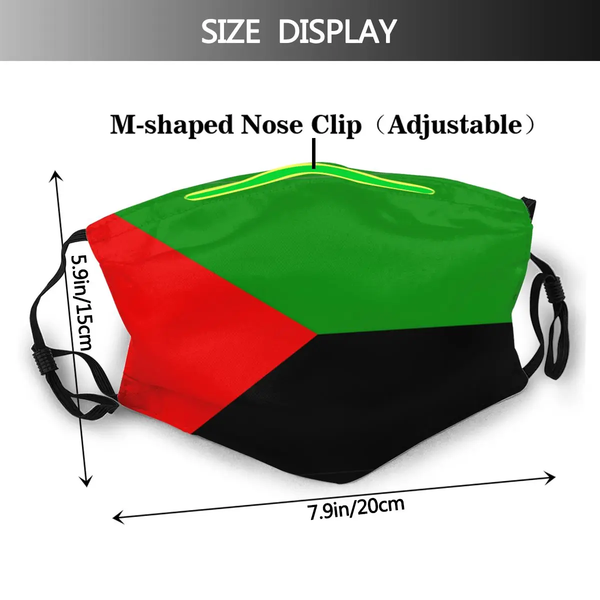 Martinique In Red Green And Black 1 R265 Humor Graphic R265 Activated Carbon Filter Mask