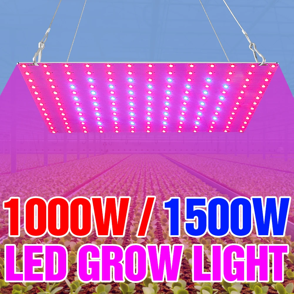 1000W 1500W Indoor Phytolampy 220V Plant Seeds Lamp LED Grow Light Full Spectrum LED Panel 110V Greenhouse Fito Hydroponics Bulb