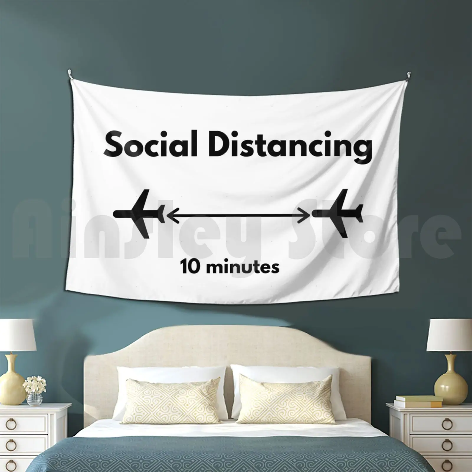 My Kind Of Social Distancing-Airplanes Flying Tapestry Living Room Bedroom 339 Aviation Airplane Airplane Plane