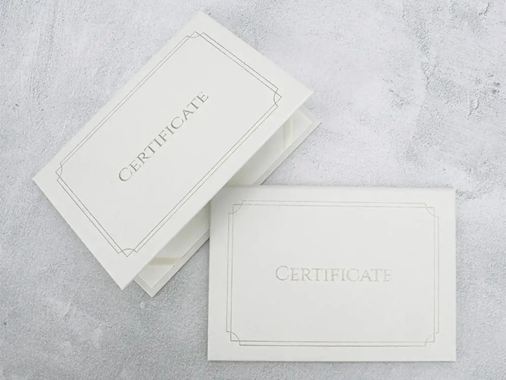 Ceremonia de boda con certificado A4, oro/blanco, buena calidad