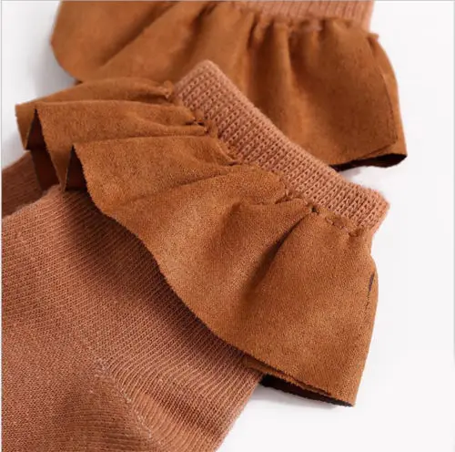 Sơ Sinh Trẻ Em Cho Bé Gái Chống Trơn Trượt Dễ Thương Đồng Màu Xù Ren Công Chúa Nam Thông Thoáng Tầng Vớ 2-8 Tuổi