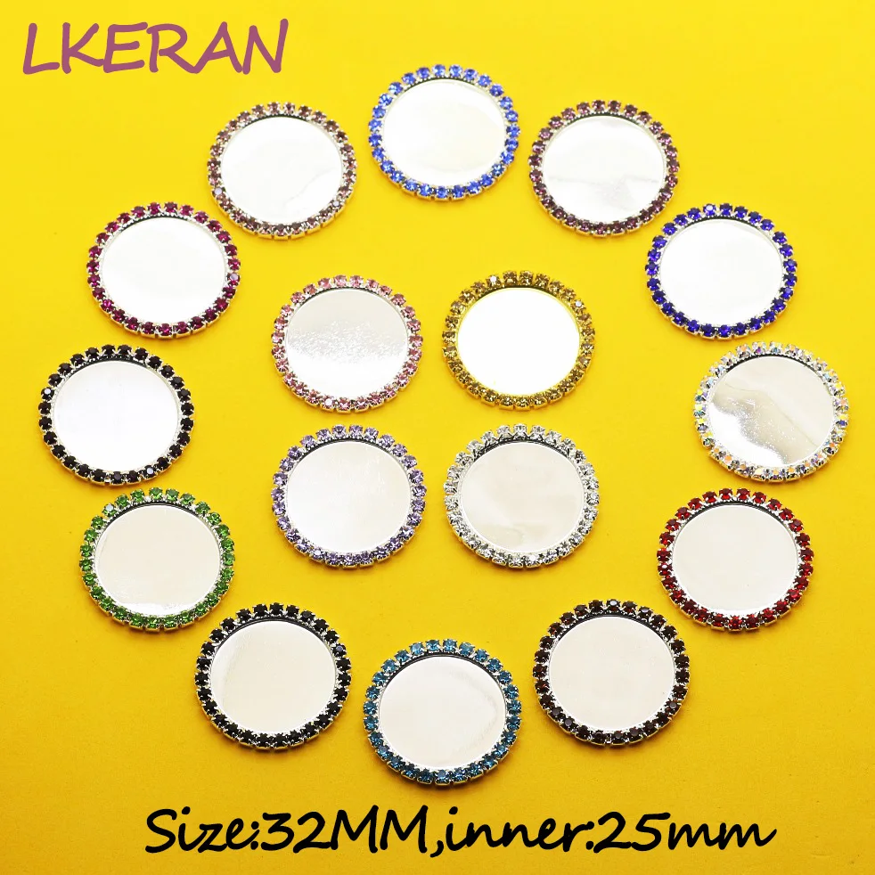 LKERAN 100 sztuk/partia 25mm/1 cal metalowy przycisk Rhinestone butelka Cap taca 16 kolory kryształ DIY Handmade Craft dekoracji Accessorie