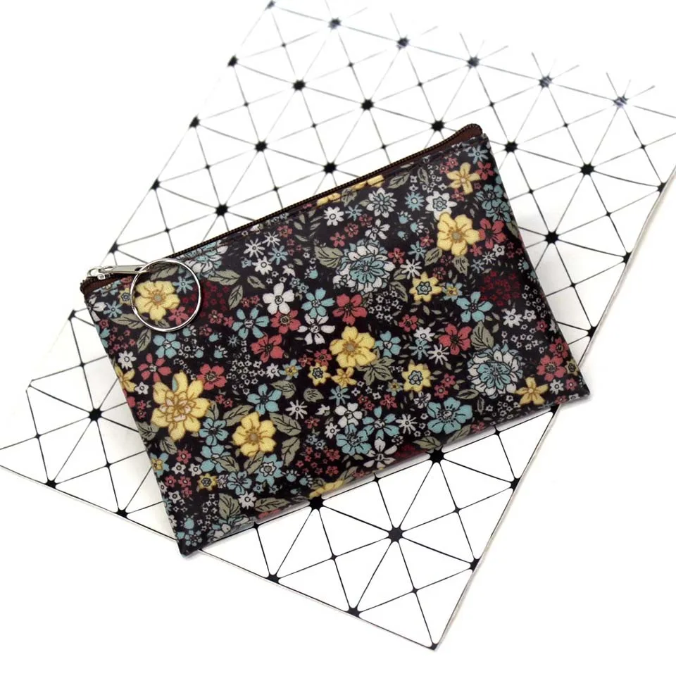 2019 casual vintage small floral coin purse waterproof cotton Fabric small square pouch card holder women mini wallets girl bags