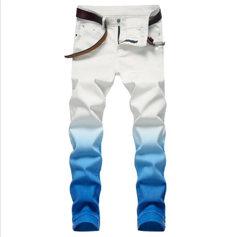 Pantalones vaqueros de algodón para hombre, Jeans blancos ajustados, elásticos, informales, Hip hop, primavera 2024