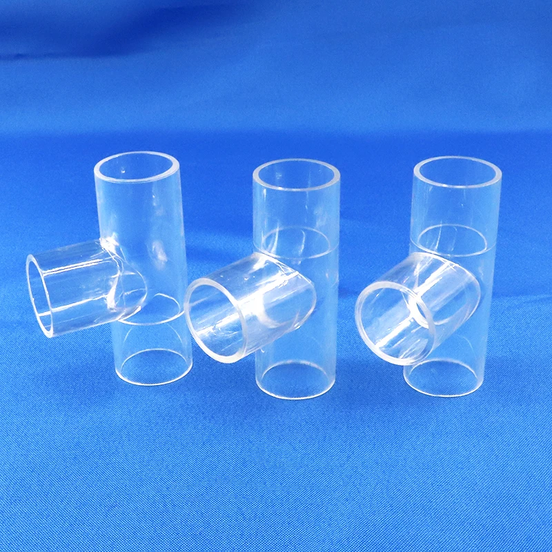 Acrylic Three Way Connector Joints, Transparent Pipe Water Connector, Aquarium Accessories, Fish Tank, 20mm, 25mm, 1 Pc, 5 Pcs