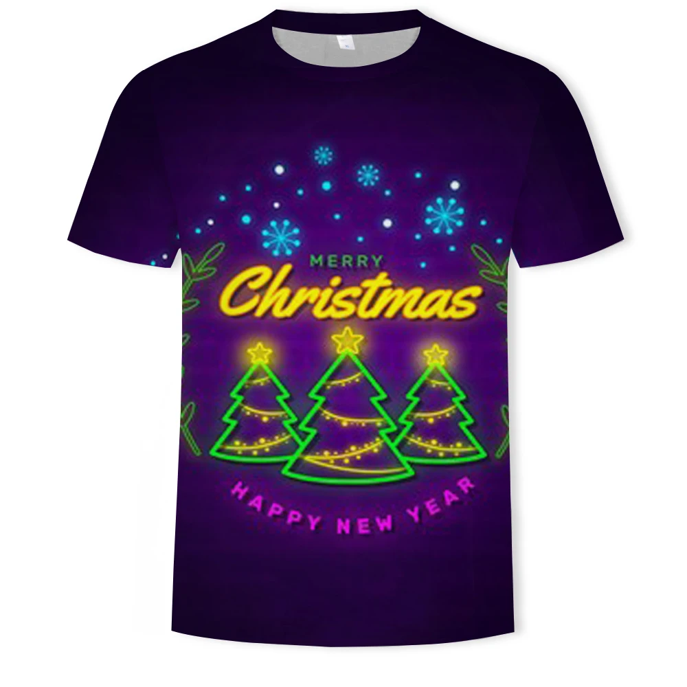 Christmas Eve Men's t-shirt 3d print fashion christmas costume carnival party clothes o-neck tshirt for men oversized t shirt