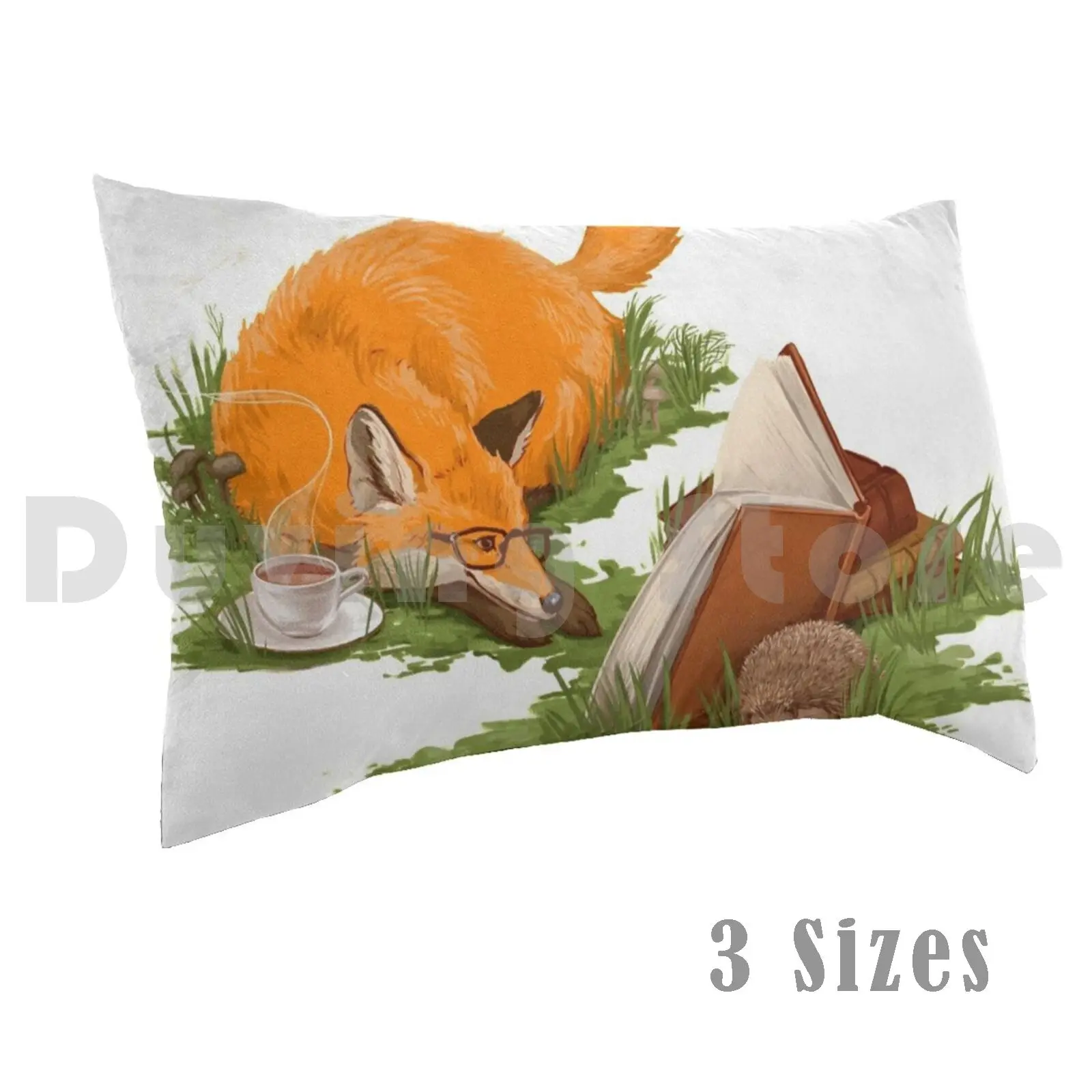 Cozy Fox Pillow Case Printed 50x75 Cozy Fox Tea Hedgehog