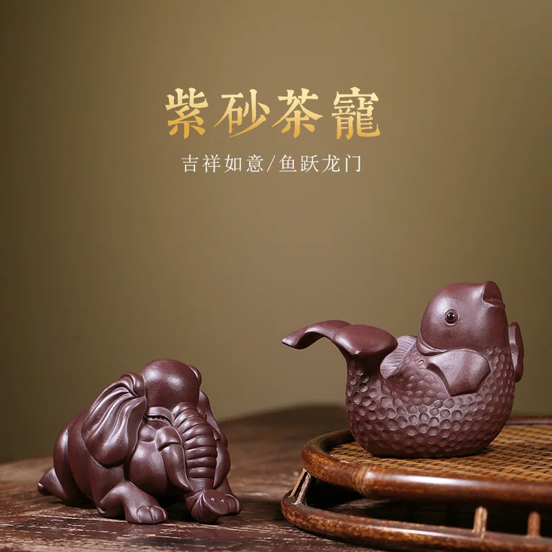 ★all hand purple sand tea pot of the world pet home furnishing articles handmade tea accessories purple clay jixiangruyi