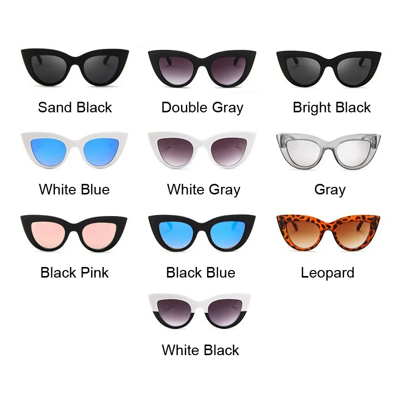Gafas De Sol clásicas De ojo De gato para mujer, anteojos De Sol femeninos De plástico con montura grande, estilo clásico, a la moda