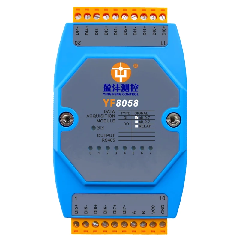 8-channel AC digital input voltage 220V city power monitoring to RS485 serial port remote transmission PLC expansion