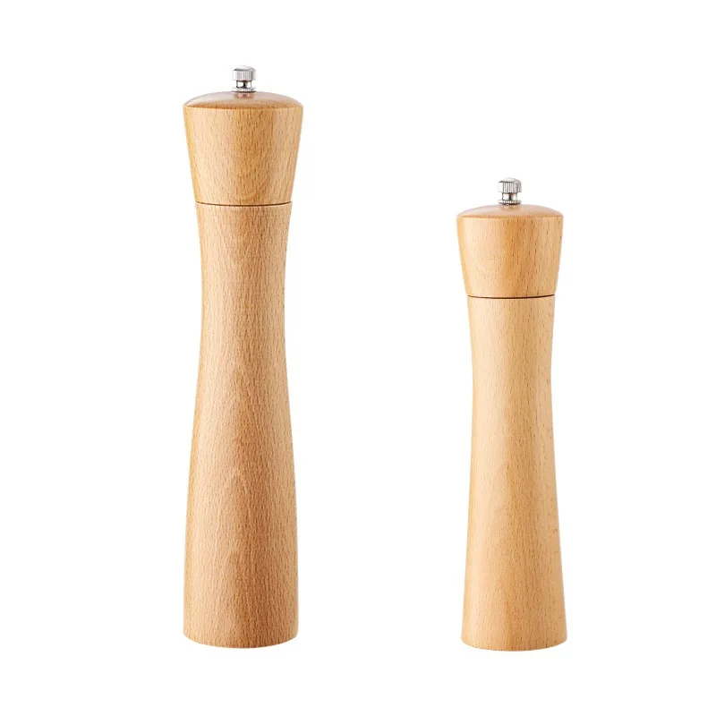 2 Size Large Bamboo Wooden Pepper Mill Salt Grinder Professional Pepper Mill 8\