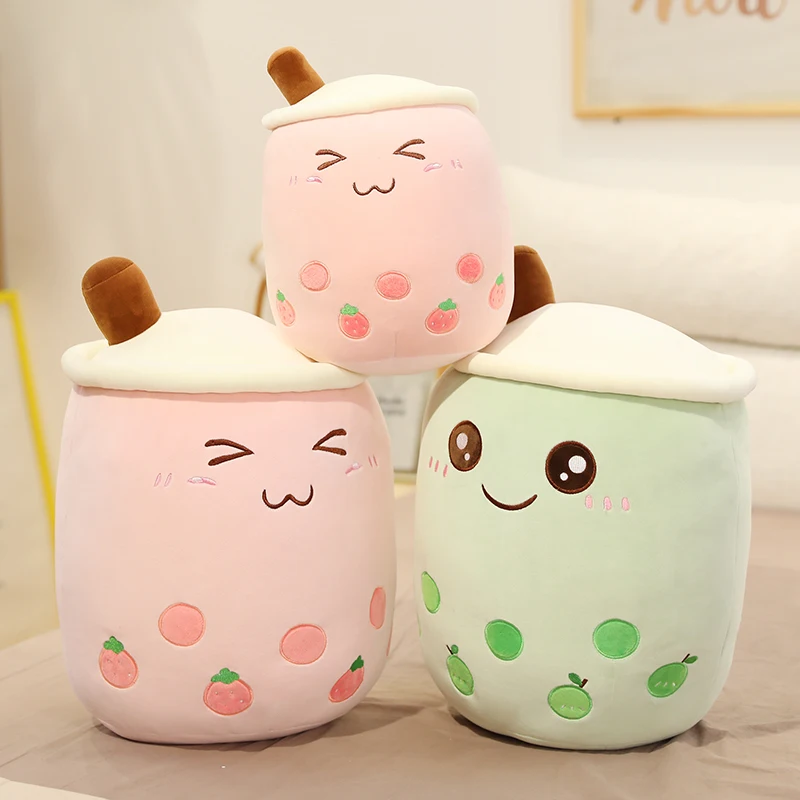 1pc 25CM Cartoon Bubble Tea cup Shaped Pillow Plush Toys Real Life Stuffed Soft Back Cushion Funny Dood Gifts for Kids Birthday