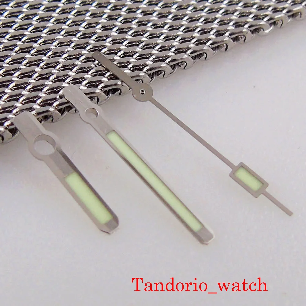 62MAS Wristwatch Replacement Stereoscopic Watch Hands Set Needles Super Japan C3 Green Luminous For NH35 NH36 4R35 4R36 Movement