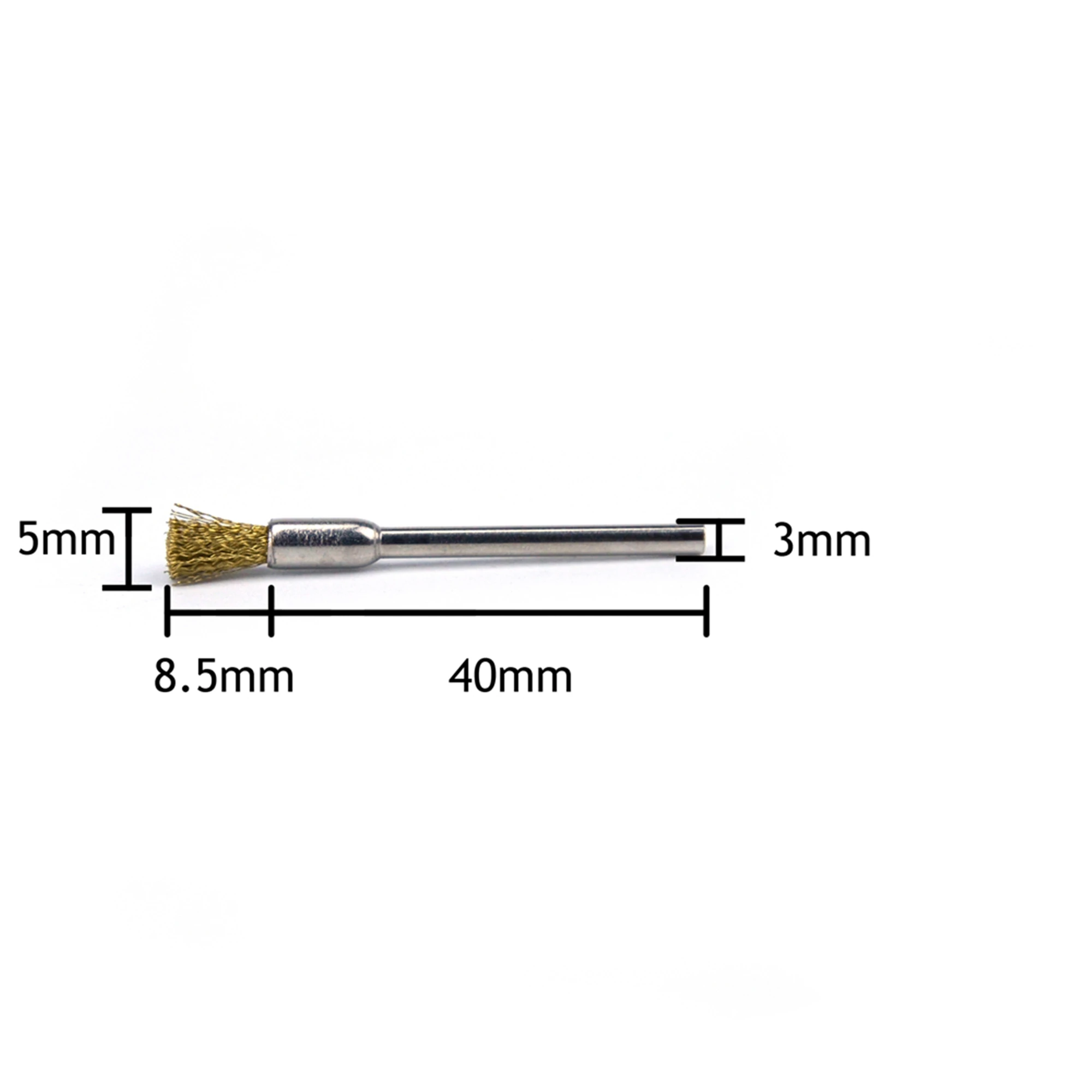 20Pcs Messing Draht Pinsel mit 3mm Stange Metall Rost Entfernung Rotary Polieren Pinsel Stift Geformt Mini Bohrer Power werkzeug Zubehör