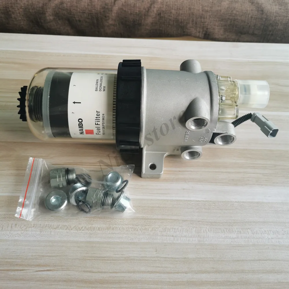 Fuel Water Separator with Heater 24v 195w FH236 FS19728 FS19624 PF7748 P550467 33651XE Diesel Fuel Filter Assembly Diesel Engine
