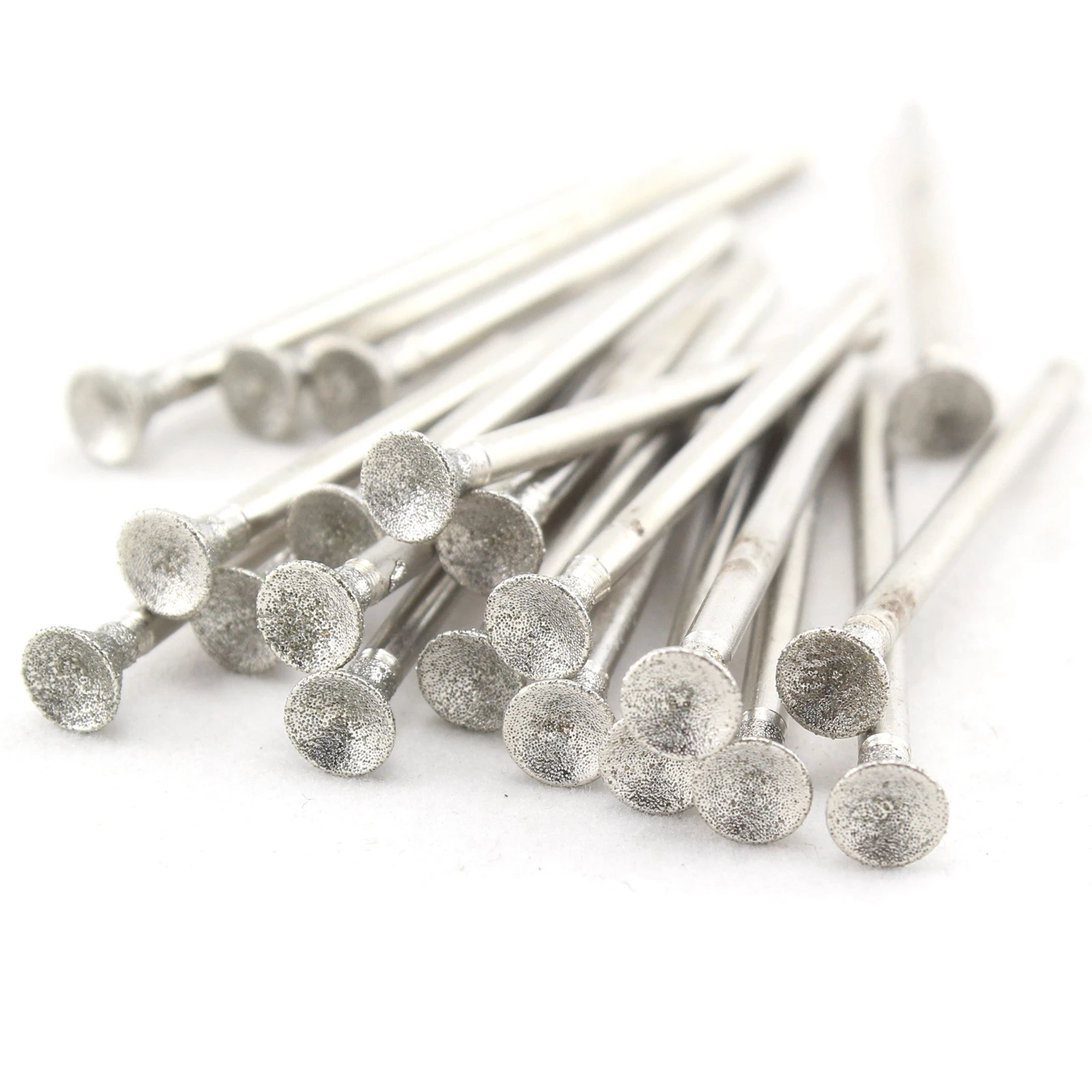 

30 Pcs Bur Diamond Grinding Head 5mm 3/16" SPHERICAL CONCAVE Jade Carving Burrs Rotary Bits Lapidary Tools for Stone