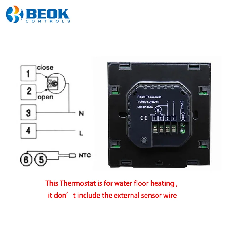 Sistema De Aquecimento De Piso De Água Beok, Smart WIFI Termostato para Atuadores, Caldeira A Gás, 3A