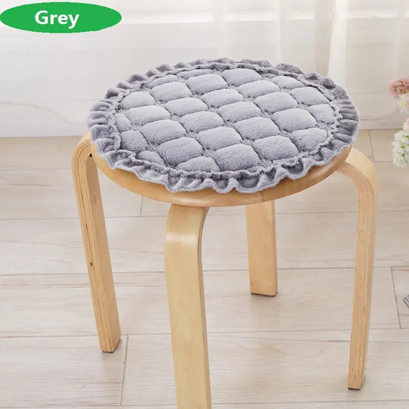 Solid Color Home Chair Cushion Winter Office Seat Pad Comfortable Seat Cushion Can Be Fixed On Chair Europe Round Chair Cushion