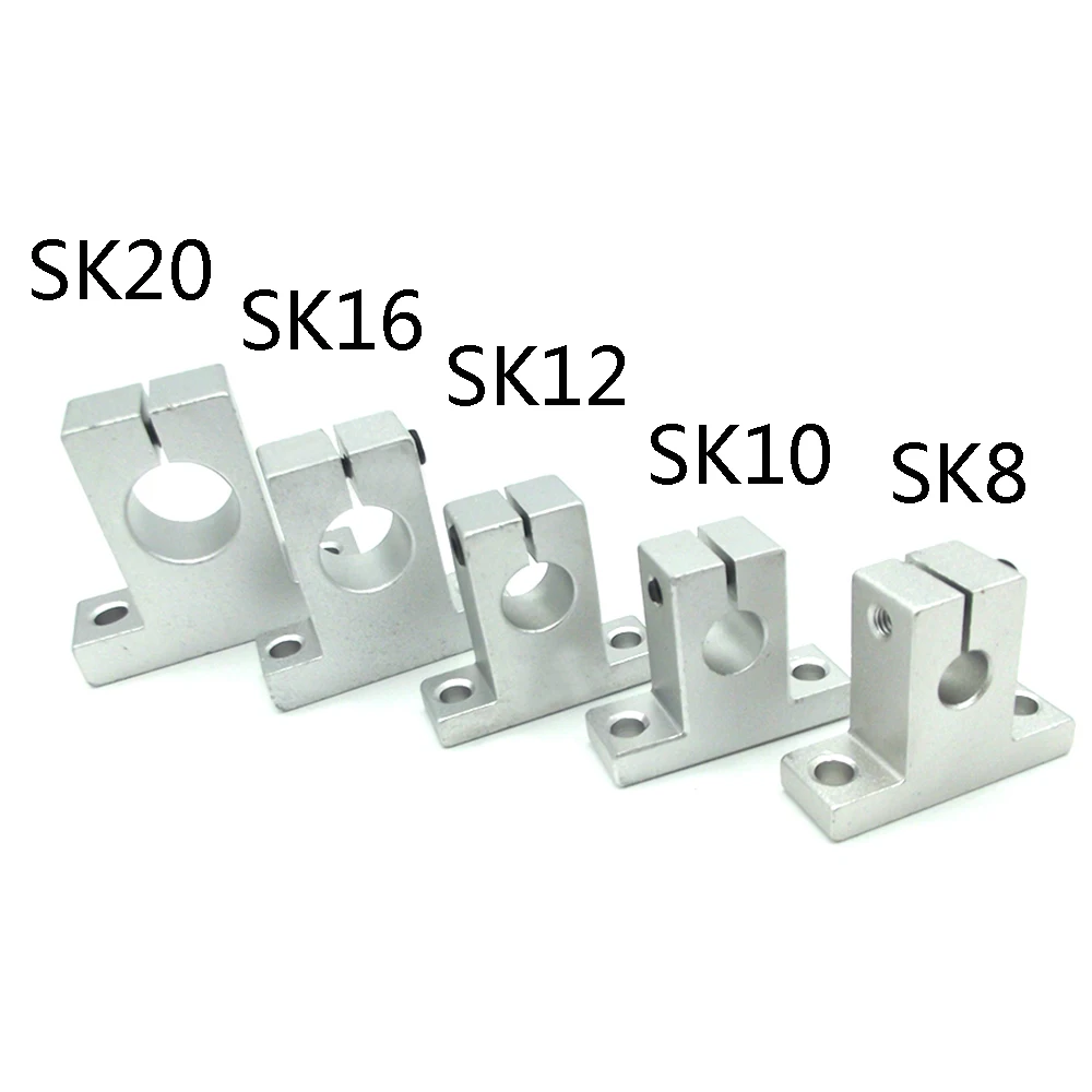 

4pcs SK8 8mm SK10 10mm SK12 12mm SK16 16mm SK20 20mm Shaft Support Linear Rod CNC Router