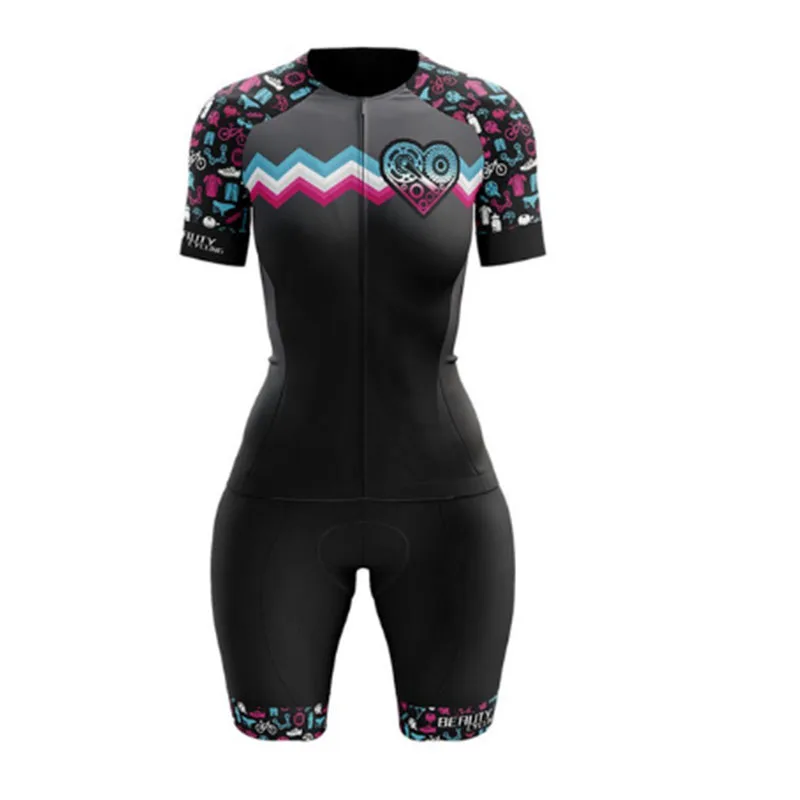 

VEZZ0 Women's Cycling Jumpsuit Little Monkey Summer 2021 Short Female Cyclists Outfit Clothing With Free Shipping Triathlon Suit