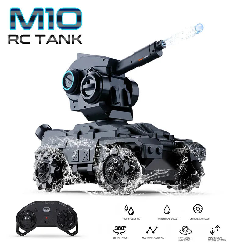 

High Simulaiton Battle RC Tank With Infrared Pointer Clip Water Bead Rotating Turret Control 360 degree rotation RC Tank Toy