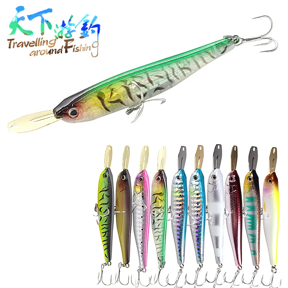 

TAF Fishing Lure Minnow 70mm 8.5g Artificial Hard Bait Metal Lips High Quality Sinking Wobblers for Bass Trout Riser Bait Tackle