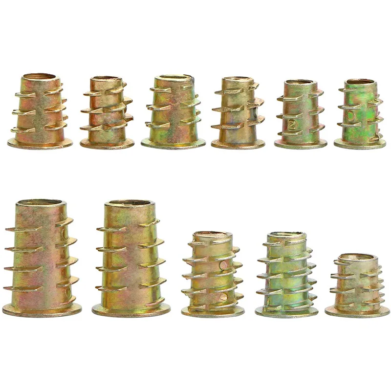 Inserti filettati dadi, Kit di attrezzi per assortimento di inserti in legno, M4/M5/M6/M8 inserti a vite per mobili chiusura a bullone (165 pezzi)