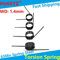 HotXYZ V-Shaped Helicaltorsio Ring 65Mn Steel Helical Torsion Spring Wire Diameter 1.4mm Angle 60 90 120 180 Degrees 2Pieces
