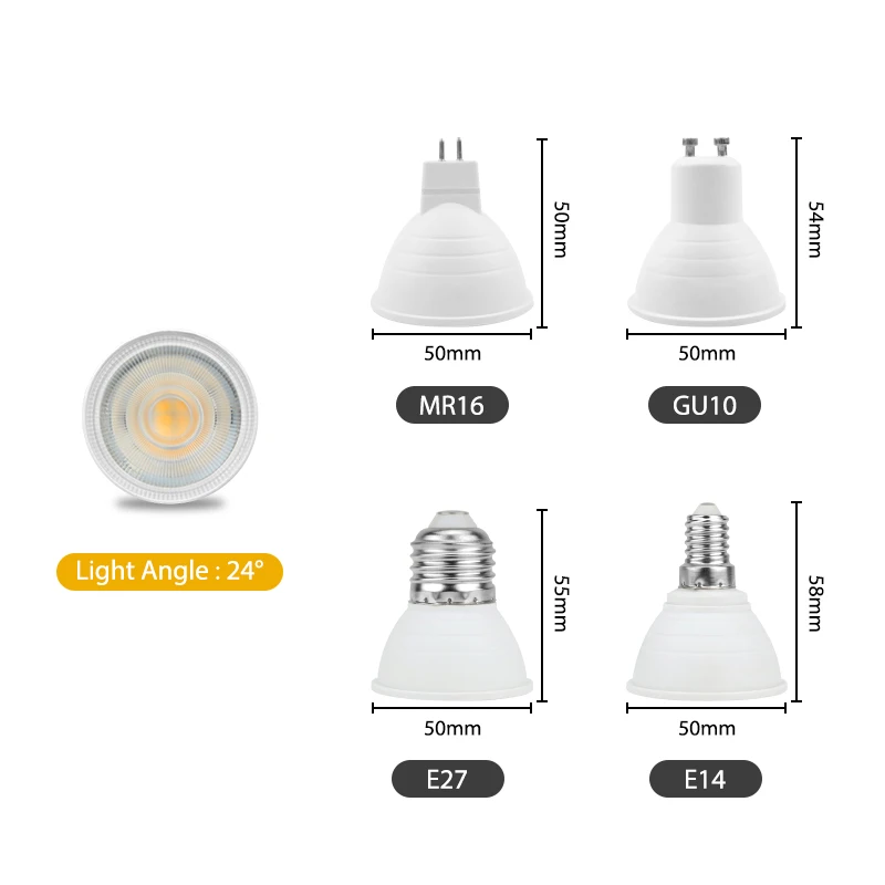 MR16 GU10 E27 E14 Lampada LED Bulb 6W Bombillas LED Lamp 220V-240V Spotlight Lampara LED Spot Light 24/120 degree