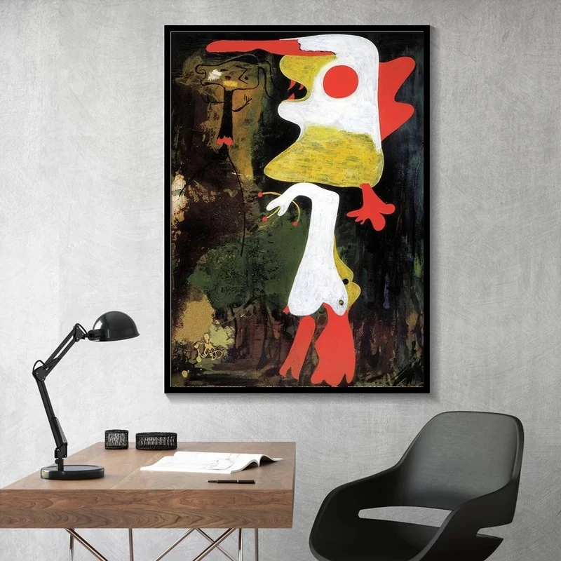 Surrealism Joan Miro Abstract Watercolor Canvas Painting Posters and Prints Wall Art Pictures for Living Room Home Decoration