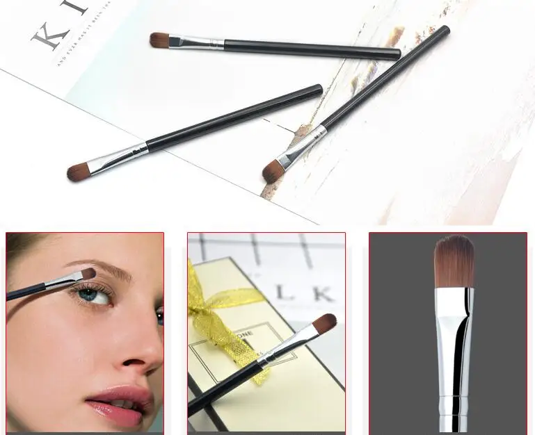 

600Pcs/Lot DIY Black Eye Shadow Oblique Eyebrow Brush Beginner Cosmetic Synthetic Fiber Wood Makeup Appliances Tools HA1926