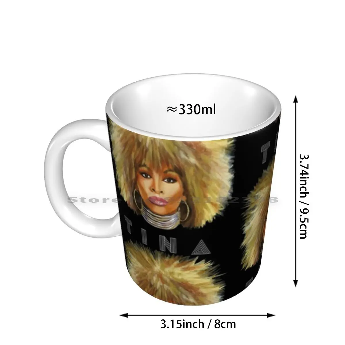 Queen Tina Ceramic Mugs Coffee Cups Milk Tea Mug Whirling Art Original Art Tina Queen Of And Roll Eighties Music Icon Creative