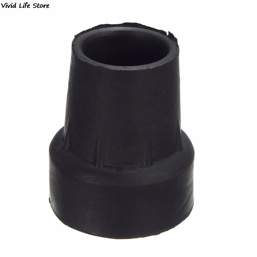 1PC 19mm Rubber Walking Hiking Stick End Cover Tips Cane Crutch Pad Rubber Heavy Duty Metal Ferrule End Bottom