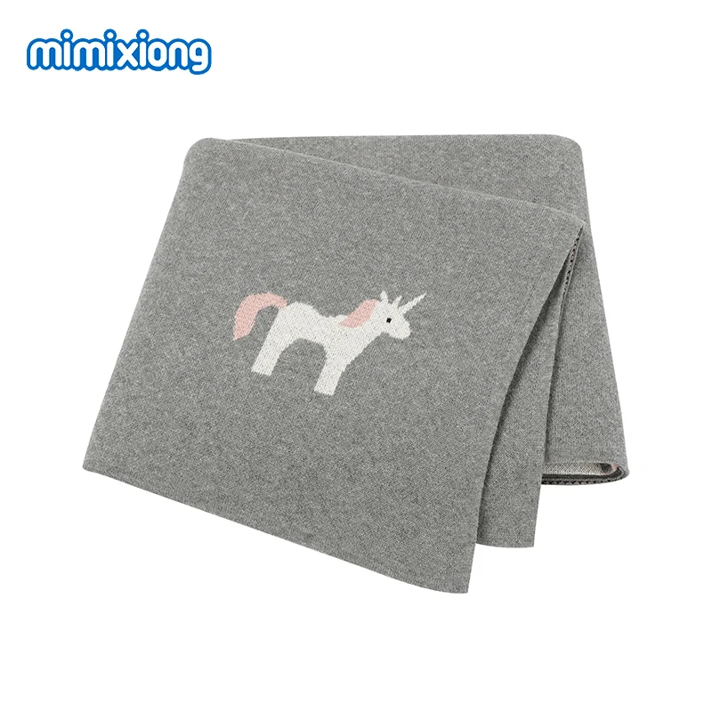 Coperte per neonati neonati maschi e femmine in cotone Swaddle Wrap Sleeping Covers for Infant Cute Unicorn trapunte per bambini lavorate a maglia