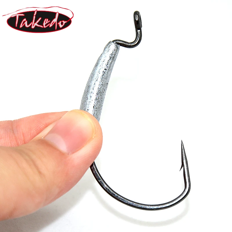 TAKEDO Sea Fishing High Carbone Steel Hook 5/0 3/0 VMC Crank Hook Fishing Hook Shrimp Hook Lead Crank Hook