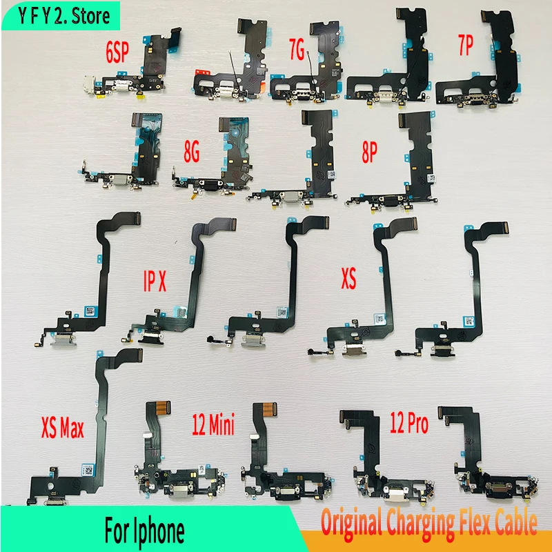 

Оригинальный USB-порт для зарядного устройства для iPhone, гибкий кабель для зарядки, разъем для док-зарядки, замена микрофоной ленты 12, 11, XS 8 7 Plus 6S Pro Max