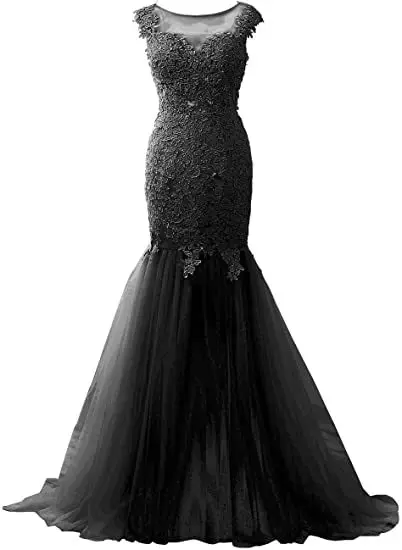 ANGELSBRIDEP Sheer Neck Mermaid Prom Kleider Applique Vestidos de festa Sexy Sehen-durch Zurück Abendkleider abendkleider Party Kleider