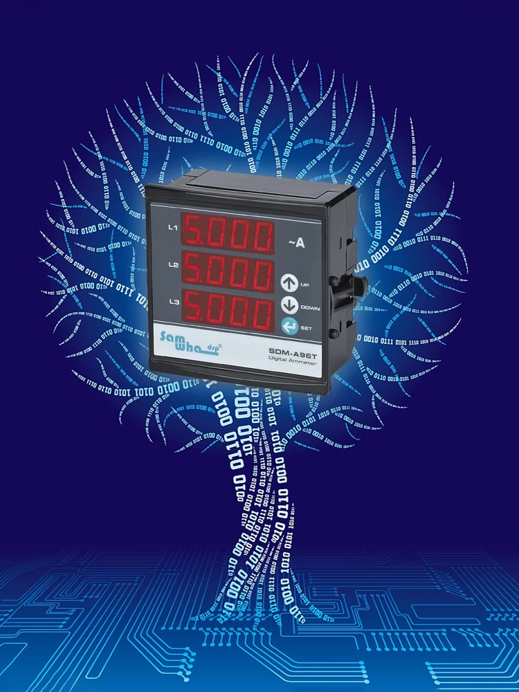 Samwha-amperímetro Digital trifásico Dsp SDM-A96T 3P y 4W, compacto Delgado, Panel LED