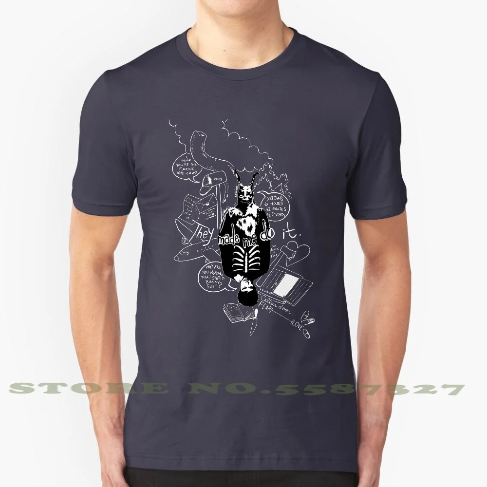 Donnie Darko ( Black Background ) 100% Cotton T-Shirt Richard Donnie Darko Jake Gyllenhaal Jena Malone Frank Bunny Diguise