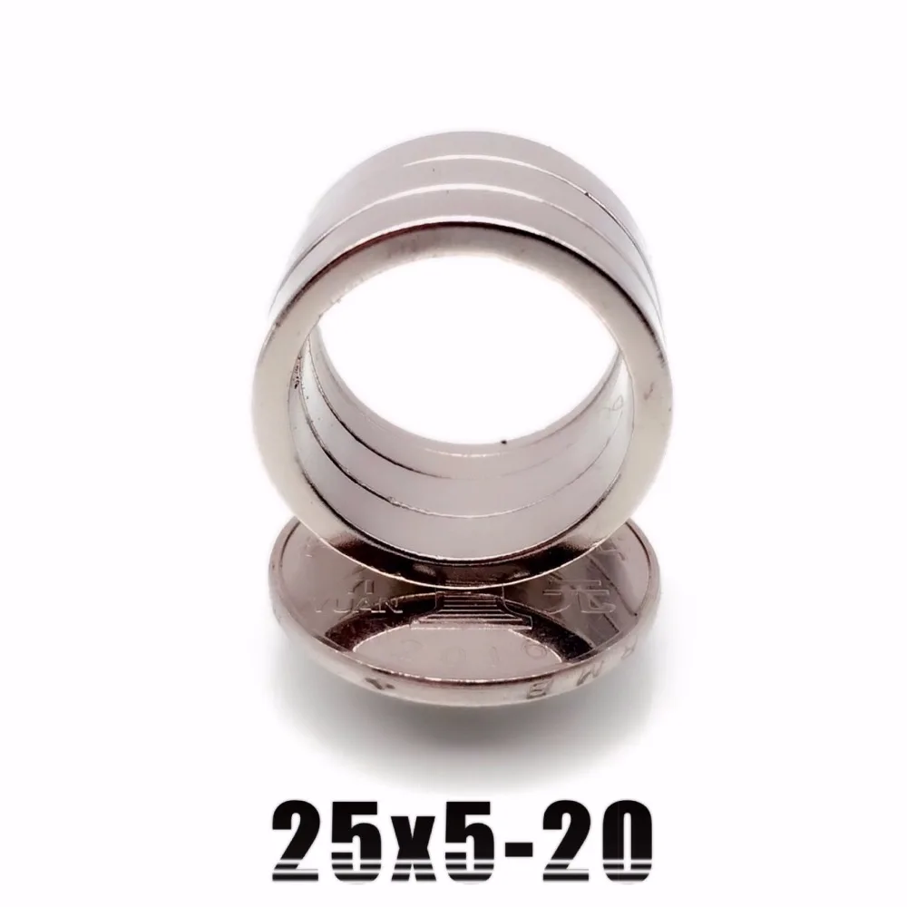 2/5/10/50Pc D25x5 Super Strong Round Neodymium Ring Magnets 25mm x 5mm Hole: 20mm Rare Earth N35 ndfeb Neodymium 25*5-20