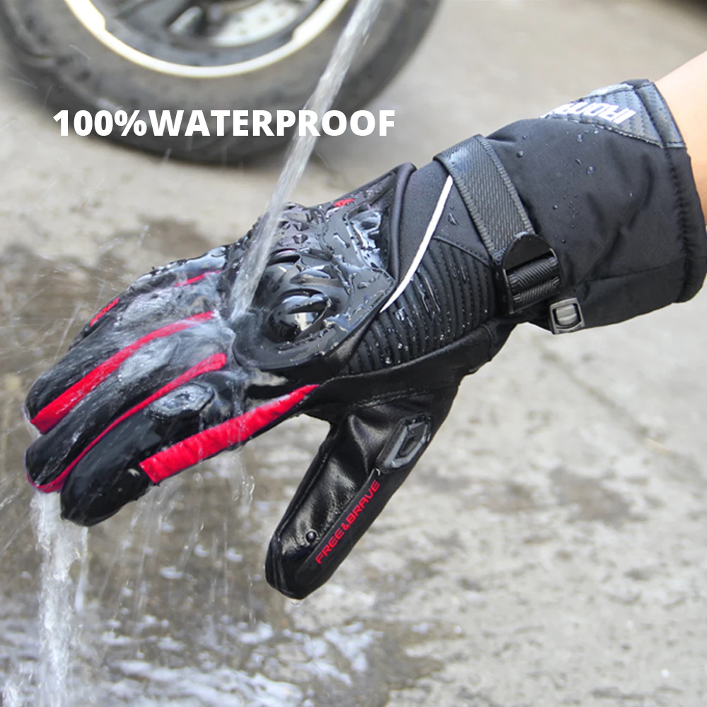 Guantes De Moto Para Invierno, Impermeables Y Con Pantalla Táctil, Para Hombre, Protección Contra El Viento