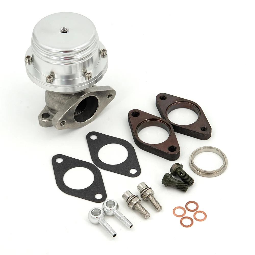 Universal 38mm Aluminum & Steel Turbo External Waste Gate With Flange & Hardware 14PSI Wastegate Kit For Supercharge Manifold