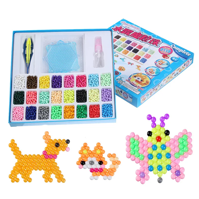 9600 stücke Magie Wasser Sticky Perlen Spielzeug DIY Handgemachte Perle Spielzeug Pädagogisches Puzzle Kinder Perle für Mädchen Jungen Frühen