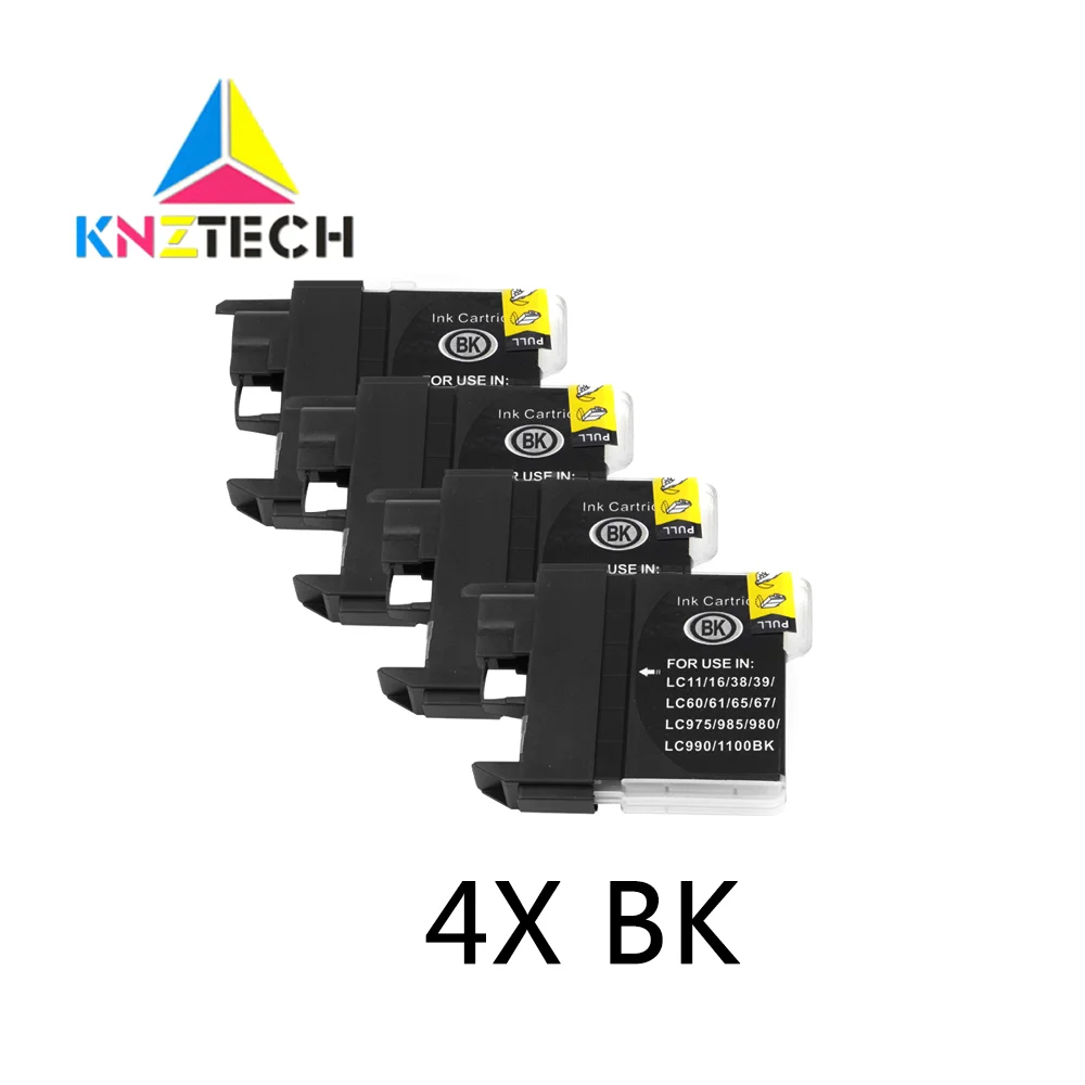 4X black Ink Cartridge LC11 LC16 LC38 LC39 LC60 LC61 LC65 LC67 LC975 LC980 LC985 LC990 LC1100 185C 195C 9805C