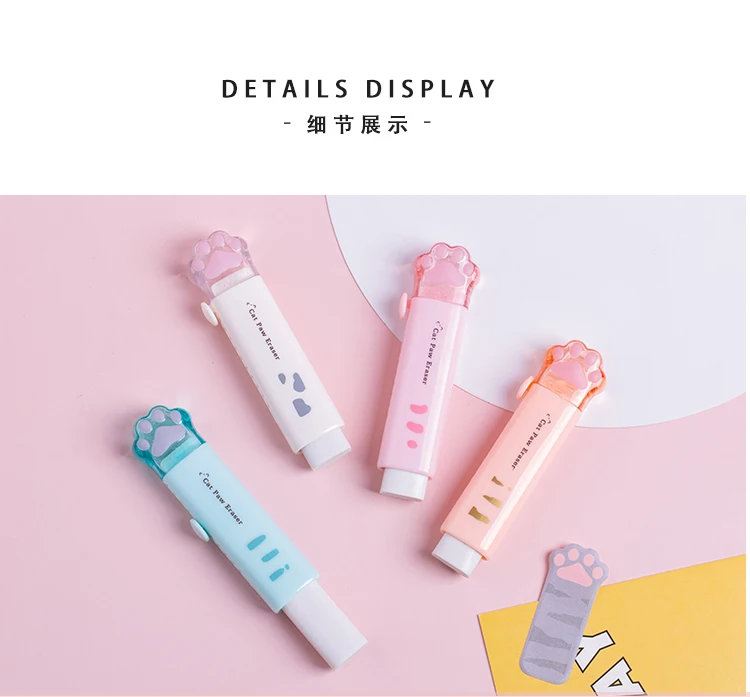 Kreativität einziehbare kawaii Katze Klaue Bleistift Radiergummi Push Pull Radiergummi profession elle Zeichnung Malerei niedlichen Schul bedarf – Detail 8