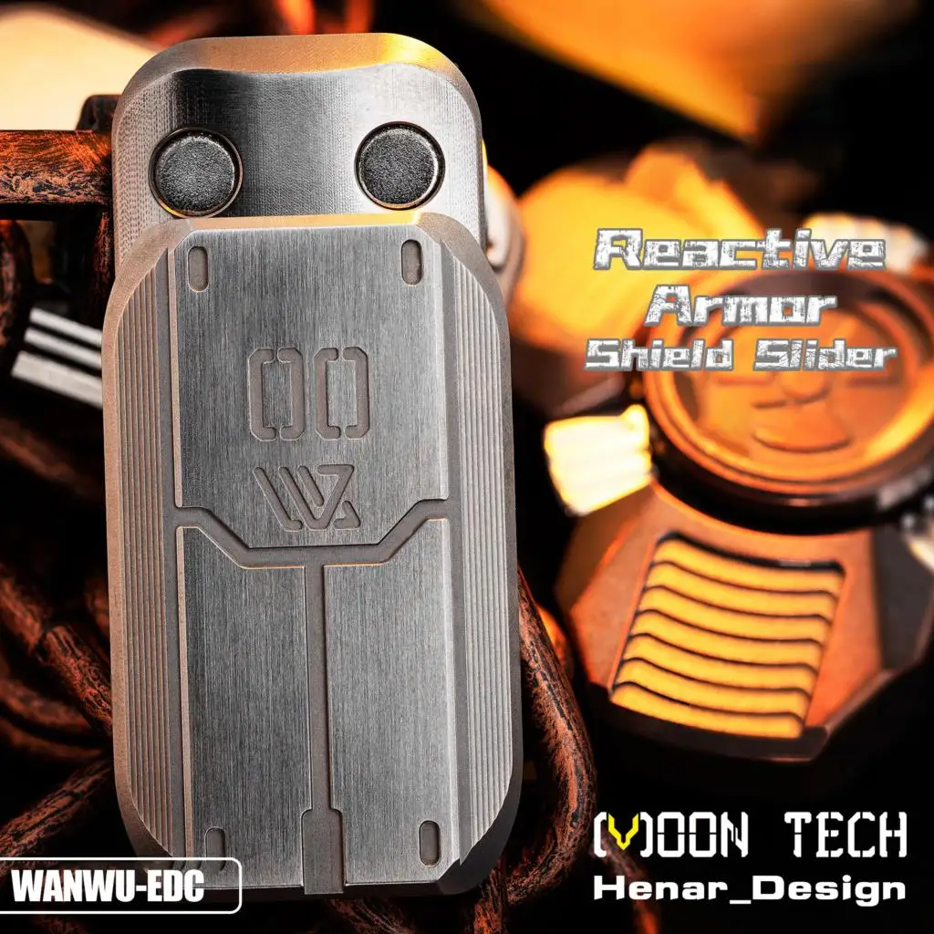 WANWU EDC Reactive Armor Shield Slider Defense Tungsten Copper Moon Surface Stonewashed Tech EDC Adult Decompression Toy