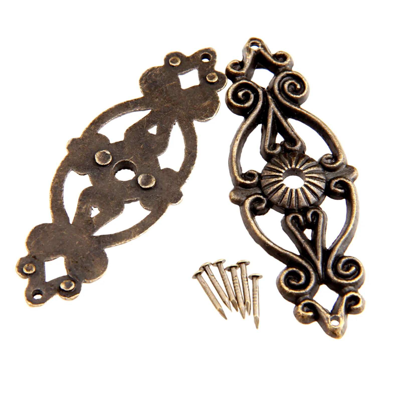 2Pcs Antique Decorative Jewelry Box Corner Feet Leg Wooden Case Corner Protector Furniture Fittings
